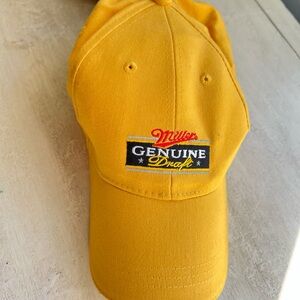 Yellow Miller Genuine Draft Baseball Cap Hat